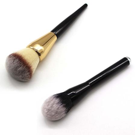 rouge-harja, suuri puuterisivellin litteä kaareva premium kestävä meikkisivellin täydelliseen puuteriin puuterisivellin 2 kpl black gold black