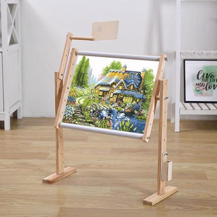 Tre Justerbar Solid Cross Stitch Stativ Trestativ Desktop True color of trumpet