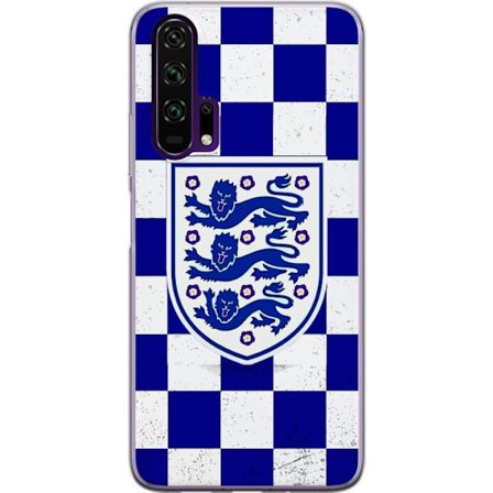Kompatibelt Mobildeksel til Honor Honor 20 Pro Grafisk sjakkbrett-mønster i blått og hvitt med et klassisk heraldisk emblem, retroinspirert sports-