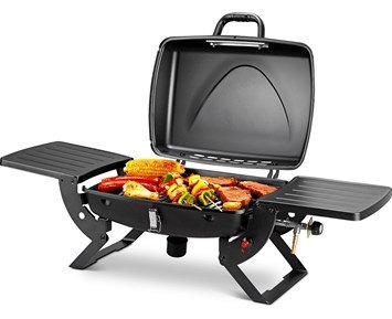 ON BBQ Portable Gas - Bärbar och liten gasolgrill med vikbara sidobord