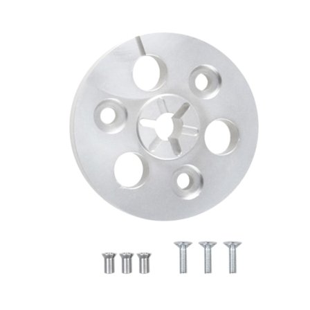 Rull-till-rull-bandspelare-skiva-styrenhet Plast/Metall-bandspolsnav med monteringsskruvar för 1/4 7" Rull-till-rull-band Silver