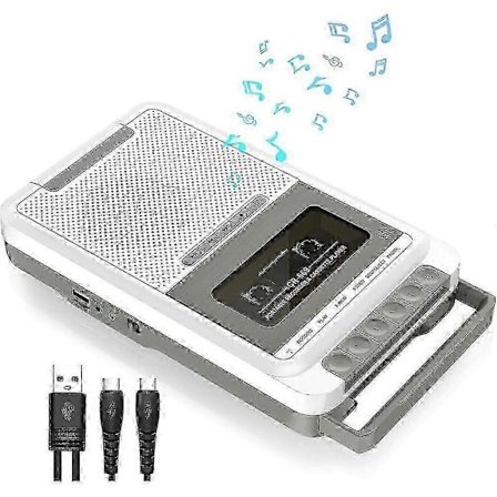 Kassettspelare inspelningskonverterare, spela in till kassett/USB/SD-kort via mikrofon, konvertera bärbar kassett till MP3-musik via USB/SZRH