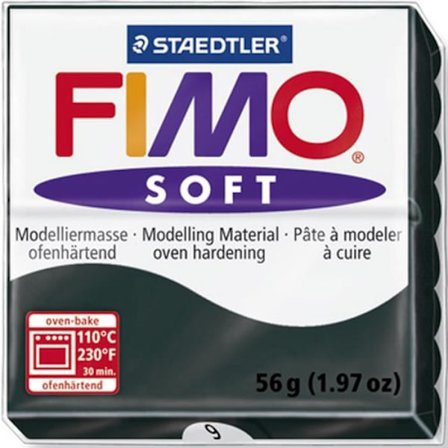 STAEDTLER Fimo Mjuk blockbakningsmodelllera 56 g svart