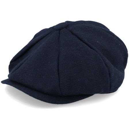 Beechfield - Bleu flatcap Casquette - Navy Heringbone Heritage Bakerboy Flat Cap @ Hatstore