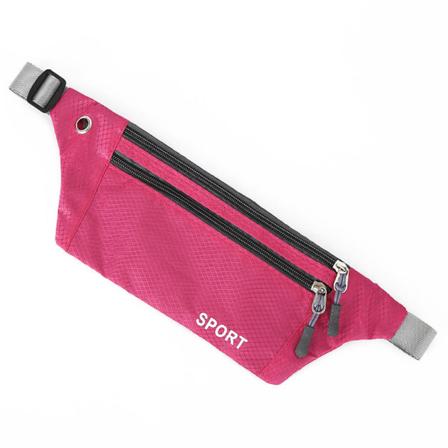 Fanny Pack juoksuhihna vyötärölaukun organizer Urheilu ohut sateenkestävä Rose Red 32*20*11cm