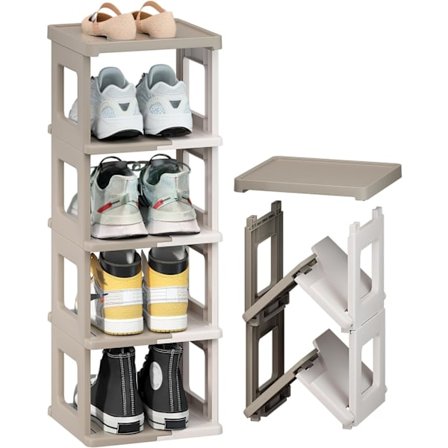 1 stk Skostativ - Sammenleggbart Skooppbevaring og Organisering for Inngangsparti, Montering-fri Skohylles, Plassbesparende Skostativ