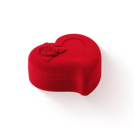Ringlåda Smyckeskrin Hjärtformad 6 X 5,5 Cm Röd