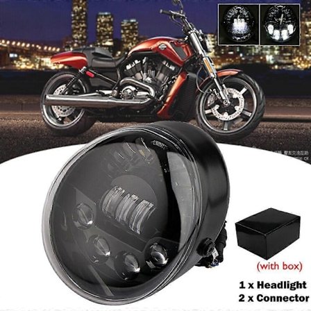 Yhteensopiva musta LED-soikea ajovalaisin HARLEY Davidson VRSC Vrod V-rod 2002-2018 -malleihin - Xin