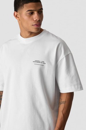 ICANIWILL - Essence Heavy Cotton T-Shirt Print White Snow - Heren - sportkleding van ICIW