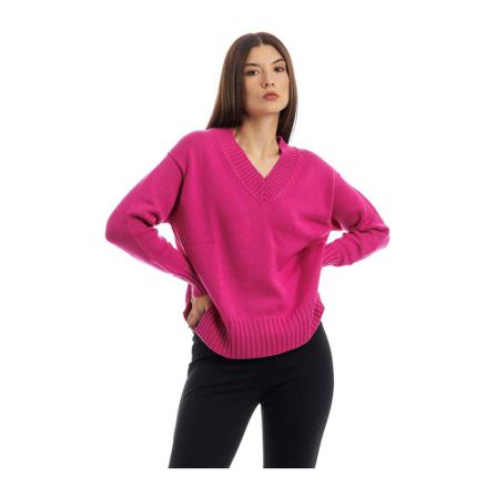 Drumohr V-neck Strik Pink, Dame Striktrøjer