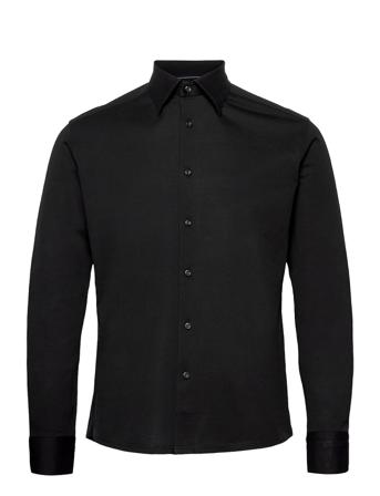 Polo Popover Shirt - Short Sleeved Skjorte Uformell Svart Eton