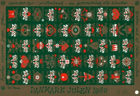 Danmark - julmärkeark 1989 - Utakket - Ufoldet