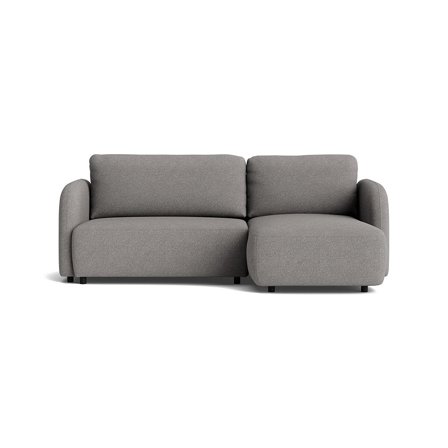 Arezzo Chaiselongue-Schlafsofa, rechts, modernes Design in Loop Grau, komfortable Schlaffunktion, hochwertige Federung, 90cm Tiefe, bequem.
