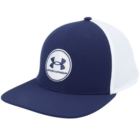 Under Armour - Azul fitted Boné - Iso-chill Drive Low Str Midnight Navy/White Trucker @ Hatstore