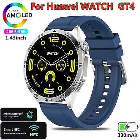 Watch GT4 För Huawei Smart Watch Vuxen GPS Tracker 1.43 Tum 466*466 HD Skärm Alltid Visning Bluetooth Samtal Smartwatch Ny