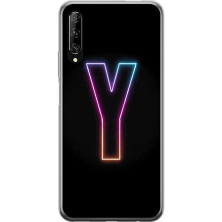 Yhteensopiva Puhelinkuori Huawei Huawei P smart Pro 2019 Minimalistinen neonkirjain Y värinvaihtuvassa valossa mustaa taustaa vasten