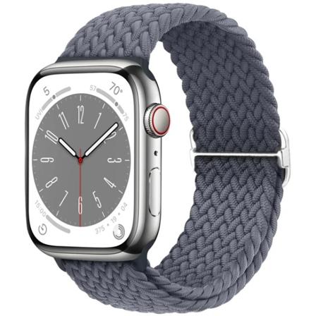Rem för Apple Watch band 44 mm 45 mm 49 mm 42 mm 40 mm 41 mm 44 mm Elastiskt flätat Solo armband correa Series 9 8 7 6 5 4 SE Ultra Gray 42mm 44mm 