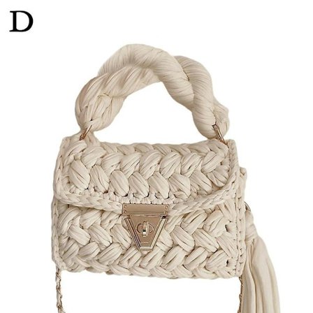 Moteriktig Fargerik Heklet Damehåndveske Dusk Tykt Tau Vevde Skuldervesker