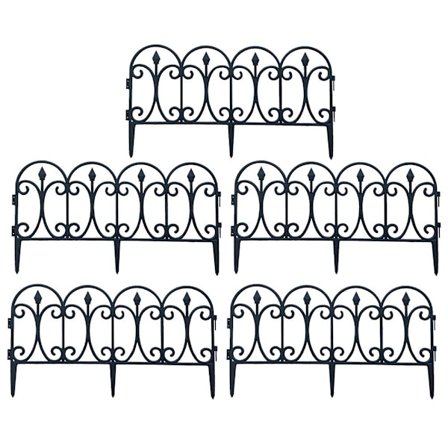 5 stk Hageplastgjerde Stakit Avtakbart Beskyttelsesgjerde Kantkantdekorasjon for utendørs plen