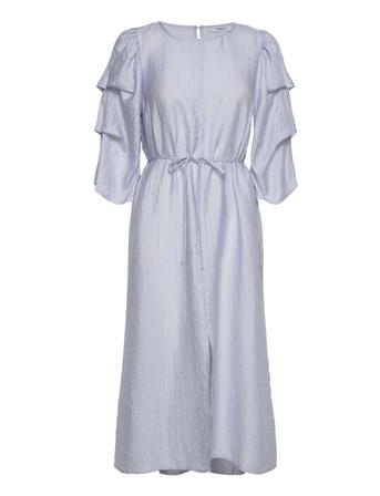 Mschpaulia 3/4 Dress Knelang Kjole Blå MOSS COPENHAGEN
