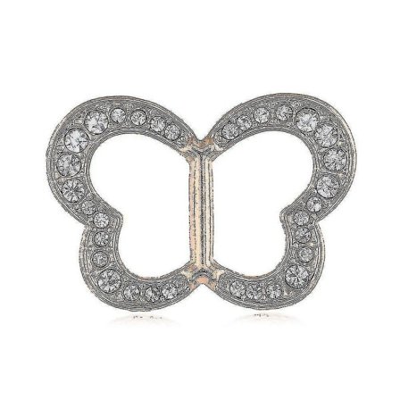 Halsduksklämma fjärilsformad diamant siden halsduksklämma sjal klämma