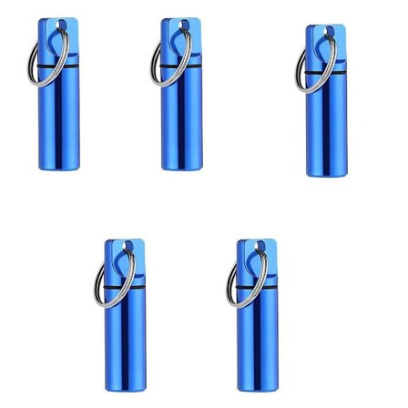 5stk Pilleboks Etui Kapsel Organizer BLÅ