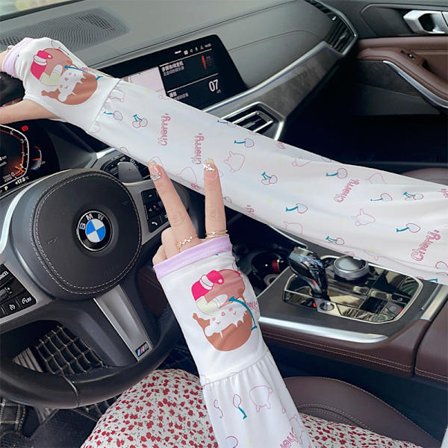 Sommarsolskyddande isärmar för kvinnor, andningsbara, lösa, UV-resistenta, söta, solskydd för studenter, armärmar, tunna ärmar