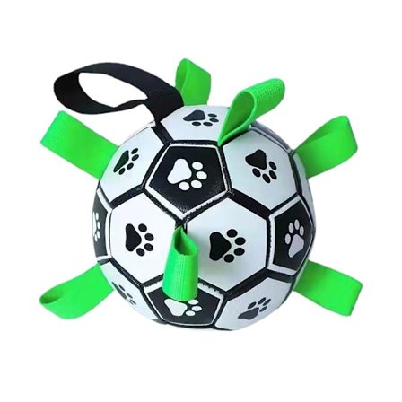 Interaktiv elastisk bold hundelegetøj (grøn rem - diameter 15cm) -