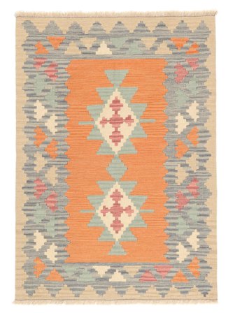 Kilim Qashqai Rug Hand Woven 105X148 Orange/Beige Persia