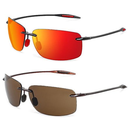 The Matrix Classic Sports Ramlösa Solglasögon Män Orange Man Körning Rektangel Ultralätt Ram Solglasögon Uv400 Mj8009_cc(C9 Röd och Brun)