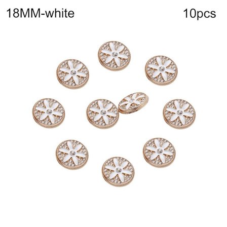 10st Metall Rhinestone Knappar Skjorta Knappar VIT 18MM10ST white 18MM10pcs-10pcs