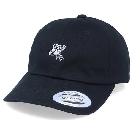 Iconic - Unidentified Flying Black Dad Cap Unconstructed Black Cap - @ Hatstore