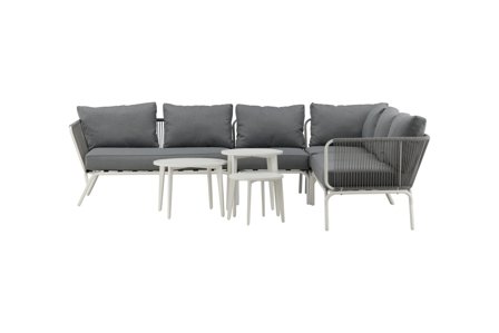 Venture Home Roxo 9151-018 Loungeset soffa, satsbord, grått/vitt, Utemöbler