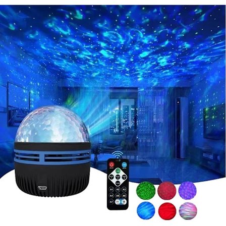 2 i 1 Nordlys og Havbølge Projektor med 14 Lyseffekter