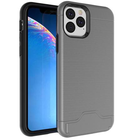 iPhone 11 Pro Max - Stødabsorberende cover med kortholder Grey Grå