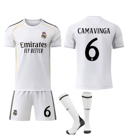 2025-2026 Real Madrid Hjemmebane Børne- og Voksen Fodboldtrøje Sæt