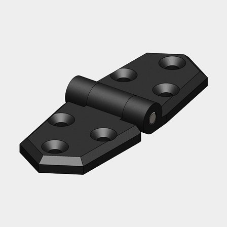 Charnière de trappe TruDesign, 96 x 35 mm, composite, noir