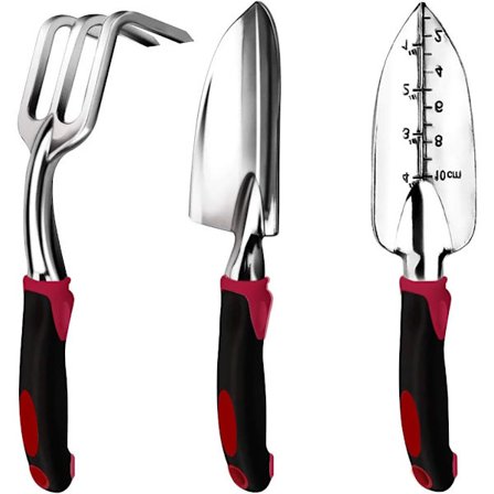 Trädgårdsverktygsset, 3 delar Rostfritt Stål Handverktyg Trädgårdspresentset Inkluderar Handspad Transplantations Spade