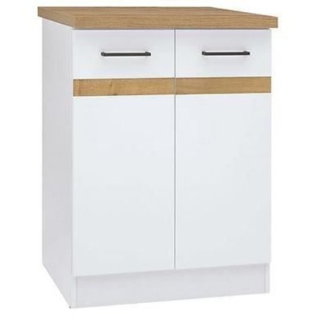 Junona Kitchen Low Cabinet 60 cm - 2 Dörrar - bänkskiva - Brilliant White