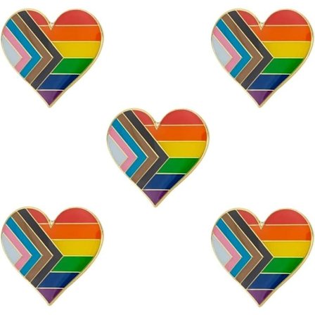 5-pakning Biseksuell pride hjerteformede pins brosjer flaggmerke brosje