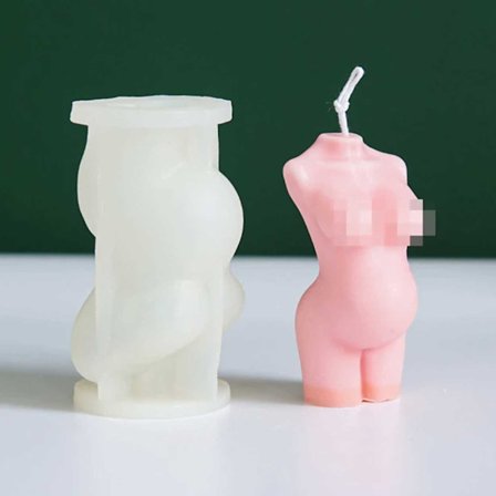 Ljusformat Ljus, 3D Gravid Kvinna Ljus, 9cm Vit