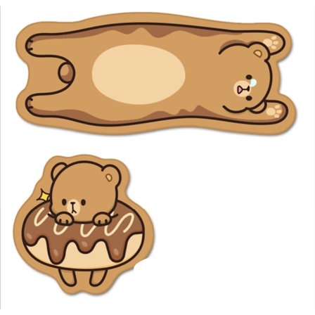 2 stykker musemåtter, skridsikre, tegneserie dyremønster gummi, søde og praktiske computer skrivebord musemåtter, 73*30cm, 25*25cm