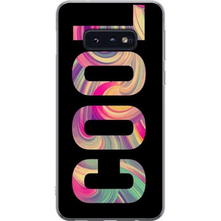 Yhteensopiva Puhelinkuori Samsung Samsung Galaxy S10e Nykytaiteellinen typografia taiteilu sanaa LOVE nestemäisissä sateenkaariväreissä mustaa tau