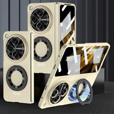 Til Oneplus Open Kickstand Etui, Heavy Duty Stødsikkert Cover Med Skærmbeskytter & Magsafe Ringholder