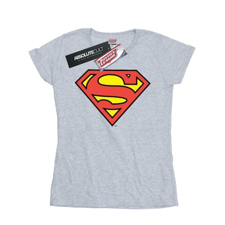 DC Comics Dam/Kvinnor Superman Logo Bomull T-shirt XS Heather