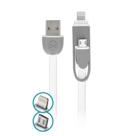 2in1 Lightning + MicroUSB iPhone kabel för iPhone / iPad