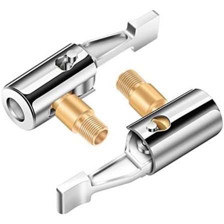 LUMITECO All Metal Lock On Air Chuck Adapter för däckpumpslang, låsande däckluftchuck med standard däckventilgänga, Inget luftläckage däck