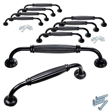 10 stk. enkelt skuffegreb i aluminiumlegering (8805-128 matsort)