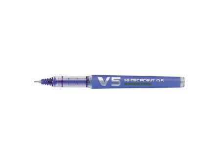 Pilot Begreen Bläckkulpenna, Begreen Hi-Tecpoint V5 rollerballpenna med stift, extra tunn spets på 0,5 mm, blå - Lyreco - Kontorsmaterial - Pennor - 
