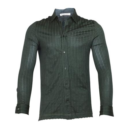 Bottega Veneta Vintage Pre-Owned Striped Button Down Shirt , Groen , Heren , Maat: S